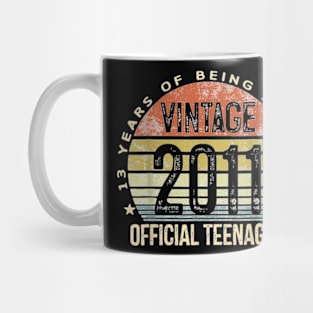 Vintage 2011 Official Teenager 13th Birthday Gifts 13 Yr Old T-Shirt Mug